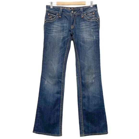 Rock Revival Jeans Chrissie Bootcut FDL Back Flap Pocket Dark Wash Denim Size 29 - Picture 2 of 14